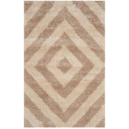 Safavieh 4 x 6 ft. Small Rectangle Portofino Shag Power Loomed RugIvory & Beige PTS217B-4